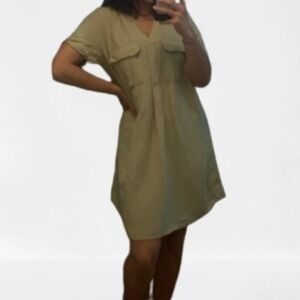 H&M Linen Blend utility safari dress size 4